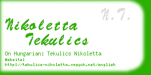 nikoletta tekulics business card